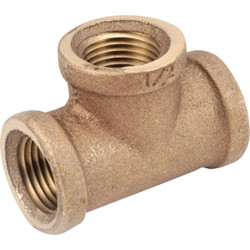 Anderson Metals 1/2 In. Red Brass Threaded Tee 738101-08