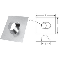 SELKIRK 4 In. RV Gas Vent Adjustable Roof Flashing 104825