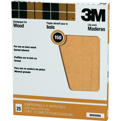 3M Pro-Pak Wood Surfaces 9 In. x 11 In. 150 Grit Very Fine Sandpaper (25-Pack)