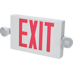 Sure-Lites LED Red Lettering Polycarbonate LED Emergency Light & Exit Sign APC7R