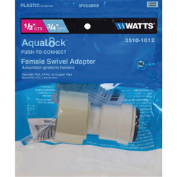 Watts Aqualock 1/2 In. CTS x 3/4 In. FPT Push-to-Connect Plastic Adapter