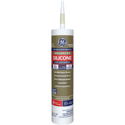 GE Advanced Silicone Kitchen & Bath Sealant, Almond, 10.1  Oz. Cartridge 2816707