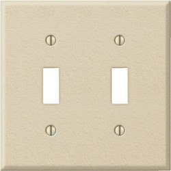 Amerelle PRO 2-Gang Stamped Steel Toggle Switch Wall Plate, Ivory Wrinkle