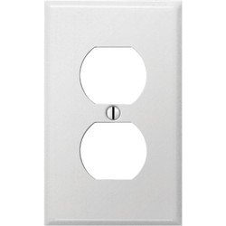 Amerelle PRO 1-Gang Stamped Steel Outlet Wall Plate, Smooth White C981DW