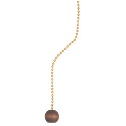 Westinghouse 36 In. Polished Brass Pull Chain with Walnut Ball Ornament 70661