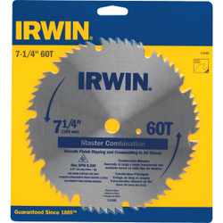 Irwin Steel 7-1/4 In. 60-Tooth Ripping/Crosscutting Circular Saw Blade 11240