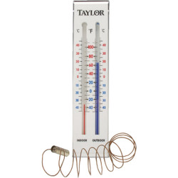 Taylor 2" W x 9" H Plastic Tube Indoor & Outdoor Thermometer 5327