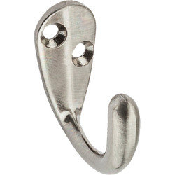 National Satin Nickel Single Clothes Wardrobe Hook, 2 per Card N325506