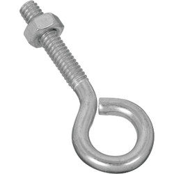 National 1/4 In. x 2-1/2 In. Zinc Eye Bolt with Hex Nut N221101 Pack of 20