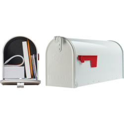 Gibraltar Elite T1 White Steel Rural Post Mount Mailbox E1100WAM