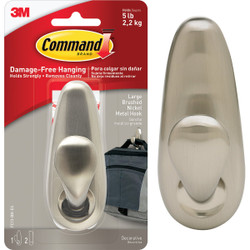 Command Large Forever Classic Hook, Brushed Nickel, 1 Hook, 2 Strips FC13-BN-ES