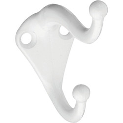 National Hardware White Coat & Hat Hook (2-Pack) N248-369