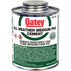 Oatey All Weather 16 Oz. Medium Bodied Clear PVC Cement 31132