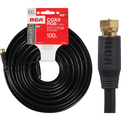 RCA 100 Ft. Black Digital RG6 Coaxial Cable Coaxial Cable VHB6111R