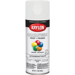 Krylon ColorMaxx12 Oz. Satin Spray Paint, Bright White K05558007