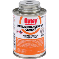 Oatey 4 Oz. Medium Bodied Orange CPVC Cement 31128