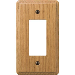 Amerelle 1-Gang Solid Oak Rocker Decorator Wall Plate, Light Oak 901RL