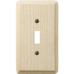 Amerelle 1-Gang Solid Ash Toggle Switch Wall Plate, Unfinished Ash 401T