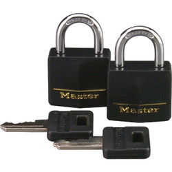 Master Lock 1-3/16 In. W. Black Covered Keyed Alike Padlock (2-Pack) 131T