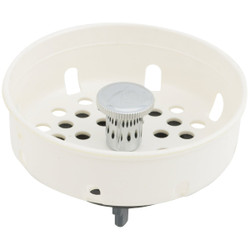 Do it 3-1/2 In. White Plastic Basket Strainer Stopper 462764