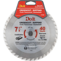 Do it 7-1/4 In. 40-Tooth Cutoff/Rip Circular Saw Blade 409321DB