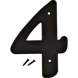 Hy-Ko 6 In. Black Gloss House Number Four 30204
