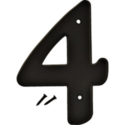 Hy-Ko 6 In. Black Gloss House Number Four