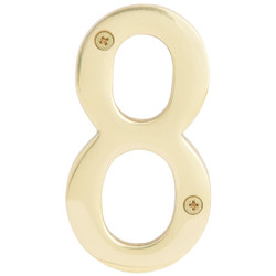 Hy-Ko 4 In. Polished Brass House Number Eight