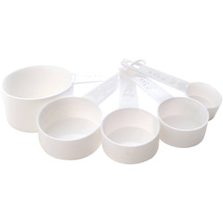 Norpro White Plastic Measuring Cup Set (5-Piece) 3044W