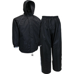 West Chester Protective Gear XL 3-Piece Black Polyester Rain Suit 44520/XL