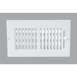 Home Impressions White Steel 5.75 In. Wall Register 2SW0804WH-B