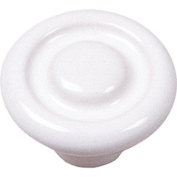 Laurey Porcelain Round 1-3/8 In. White Porcelain Cabinet Knob 01542