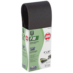 Gator Blade 4 In. x 24 In. 80 Grit Heavy-Duty Sanding Belt (3-Pack) 12143