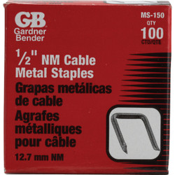 Gardner Bender 1/2 In. x 15/16 In. Carbon Steel Cable Staple (100-Count) MS-150