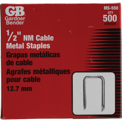 Gardner Bender 1/2 In. x 15/16 In. Carbon Steel Cable Staple (500-Count) MS-550