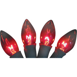Home Impressions C9 Red Transparent 125V Replacement Light Bulb (4-Pack) 906603