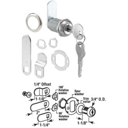 Defender Security 3/4" Steel Drawer & Cabinet Lock - Keyed Different U 9945