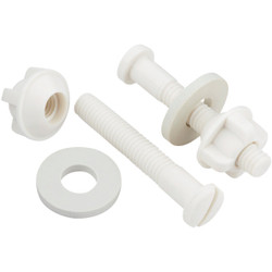 Do it 2-1/2" x 3/8" White Non-Rusting Plastic Toilet Seat Hinge Bolt 064040