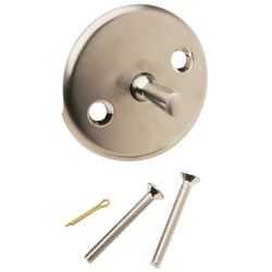 Do it Two-Hole Brushed Nickel Bath Drain Face Plate with Trip Lever 438743