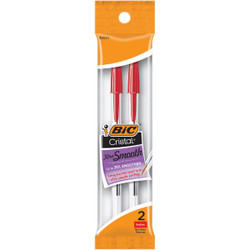 Bic Cristal Medium Point Red Ball Pen (2-Pack) MSP21RED