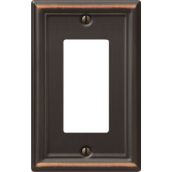 Amerelle Chelsea 1-Gang Stamped Steel Rocker Decorator Wall Plate, Aged Bronze