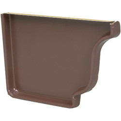 Spectra Metals 5 In. Aluminum Brown Left Gutter End Cap 5ENLRTB