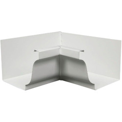 Spectra Metals 5 In. Aluminum White Mitre Gutter Inside Corner 5INMRTW