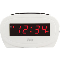 La Crosse Technology Equity White Electric Alarm Clock 30227