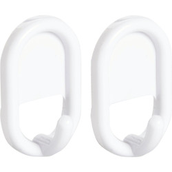 iDesign Utility White Plastic Adhesive Hook (2-Pack) 14201