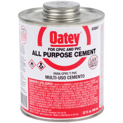 Oatey 32 Oz. Heavy Bodied Clear Multi Purpose Cement CPVC and PVC 30847