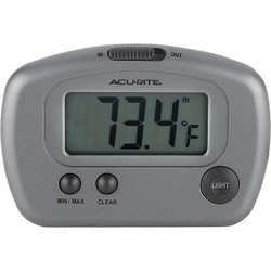 Acurite 2-3/4" W x 3-1/8" H Plastic Digital Indoor & Outdoor Thermometer 00888A3