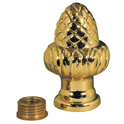 Westinghouse 1-1/2 In. Brass Acorn Lamp Finial & Finial Thread Reducer 70133