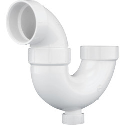 Charlotte Pipe 1-1/2 In. White PVC P-Trap with Cleanout PVC 00707X 0600HA