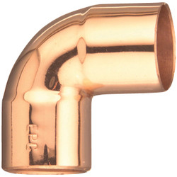 NIBCO 1-1/2 In. CxC 90 Deg. Close Ruff Copper Elbow (1/4 Bend) W01520D